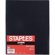 Staples Poly Two-Pocket Portfolios without Prong Fasteners, Black