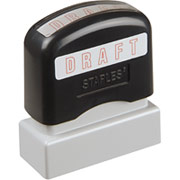 Staples Pre-Inked Stamper, "Draft", Red Ink