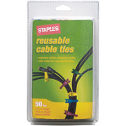Staples Reusable Cable Ties, 50/Pack