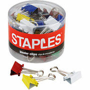 Staples Small Colored Metal Binder Clips, 3/4" size with 3/8" capacity