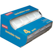 Staples Tape Caddy, 3/4"x11.1 yds; 4/Pack