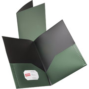 Staples Textured Poly 2-Pocket Folder, Green