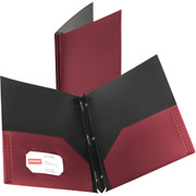 Staples Textured Poly 2-Pocket Folders with Fasteners, Burgundy
