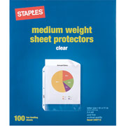 Staples Top-Loading Standard Sheet Protectors, Clear, 100/Pack