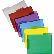 Staples Translucent Poly File Folders, Assorted, 6/Pack