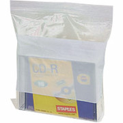 Staples White Block Recloseable 4-Mil Poly Bags, 8" x 10"