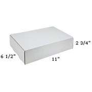 Staples White Corrugated Mailers, 11" x 6-1/2" x 2-3/4"