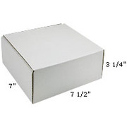 Staples White Corrugated Mailers, 7-1/2" x 7" x 3-1/4"