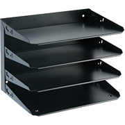 Steelmaster Metal Horizontal Organizers, 4 Tiers,  9 1/4"H x 12"W x 8 1/2"D, Black