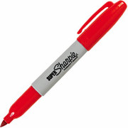 Super Sharpie Permanent Markers, Bold Point, Red, Each
