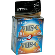 TDK Camcorder Video Tapes, VHS-C, 30/90-Minute Length, High Grade, 4/Pack