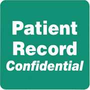 Tabbies HIPAA Patient Record Confidential Labels, Green