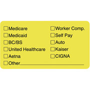 Tabbies Insurance Labels, Insurance Coverage Provided, Yellow