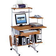 Techni Mobili 1300A Complete Compact Computer Desk, Woodgrain Finish