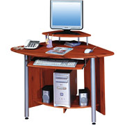 Techni Mobili Compact Corner Work Center, Wood Grain Finish