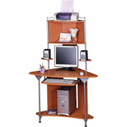 Techni Mobili Corner Tower Workcenter, Cherry Finish