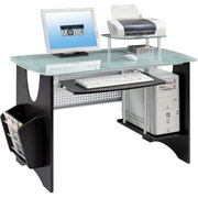 Techni Mobili Glass and Espresso Computer Desk