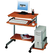 Techni Mobili Mobile Compact Computer Desk, Woodgrain Finish