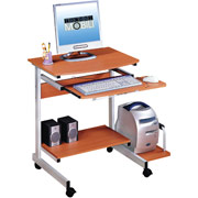 Techni Mobili Mobile Computer Cart, Cherry Finish