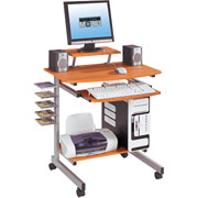 Techni Mobili Space Saving Computer Desk, Woodgrain