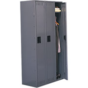 Tennsco 3-Wide 72" Single-Tier Locker, Gray