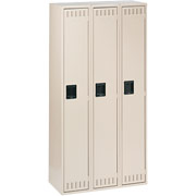 Tennsco 3 Wide 72" Single-Tier Lockers, Sand