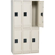 Tennsco Double-Tier Locker, 72"H x 36"W x 18"D, Sand