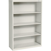 Tennsco Metal Bookcase, 4-Shelf, 52 1/2"H, Putty