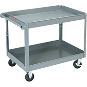 Tennsco Two-Shelf Metal Cart, Gray, 32"H x 24"W x 36"D