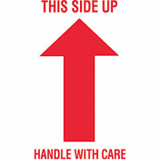 "This Side Up/Handle with Care" Shipping Label, 3" x 5"