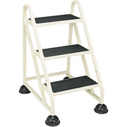 Three-Step Stop-Step Aluminum Ladder, 21 x 26 3/4 x 31 3/4, Beige
