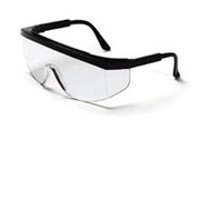 Tomahawk Wraparound Safety Glasses, Black Frame, Clear Lens