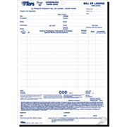 Tops Snap-Off Bill Of Lading, Short Forms, 8-1/2" x 7", 4 Part