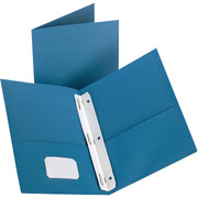 Twin-Pocket Fastener Portfolios, Light Blue
