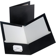 Twin-Pocket Laminated Portfolios, Black, 10/Pack