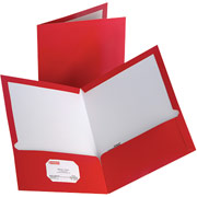 Twin-Pocket Laminated Portfolios, Red, 10/Pack