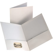 Twin-Pocket Laminated Portfolios, White, 10/Pack