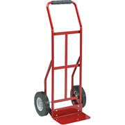 Two-Wheel Hand Trucks, Red Enamel Finish, Continuous Handle, 300 lb.
