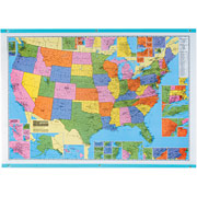 U.S. Business & Marketing Map, Cities of 10,000 Or More, 38" x 25"