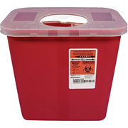 Unimed Sharps 2 Gallon Container w/ Rotor Lid, Red