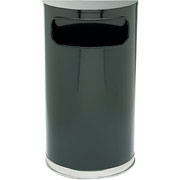 United 9-Gallon Half Round Waste Receptacle, 15"H 5"D