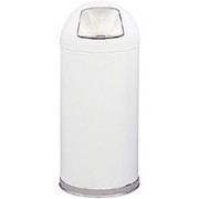 United Receptacle 15-Gallon Dome Receptacle, 15"Dia. x 36"H, White