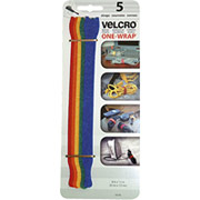 VELCRO Brand ONE-WRAP Straps, Assorted, 5/Pack