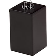 Wood Tones Black-Finish Magnetic Paper Clip Holder