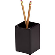 Wood Tones Black-Finish Pencil Holder