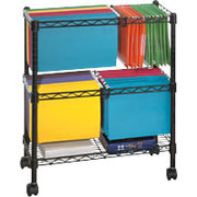 Z-Line Alero Mobile 2-Tier File Cart, Black Finish