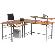 Z-Line Gemini L-Desk, Cherry Finish