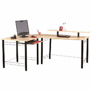 Z-Line Gemini L-Desk, Maple/Black