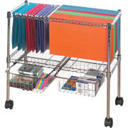 Z-Line Mobile 2-Tier File Cart, Chrome Finish